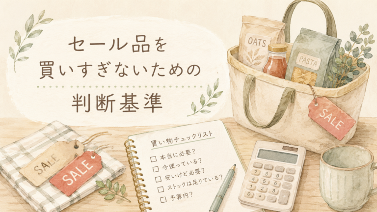 セール品で無駄買いしないための買い物ルール